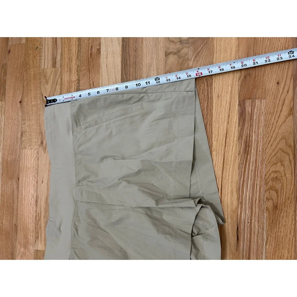 Athleta Trekkie North Short 18 Khaki Tan Hiking Outdoor Trail Travel Shorts